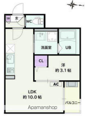 JACK SHINKAI Ⅳ(1LDK/1階)の間取り写真
