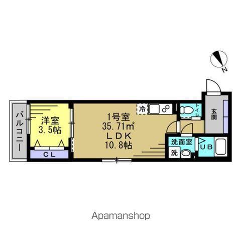 リラフォート津田沼(1LDK/1階)の間取り写真