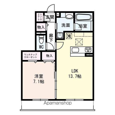 WEMBLEY(1LDK/1階)の間取り写真