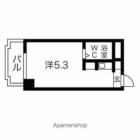 ハートイン大針(ワンルーム/4階)の間取り写真