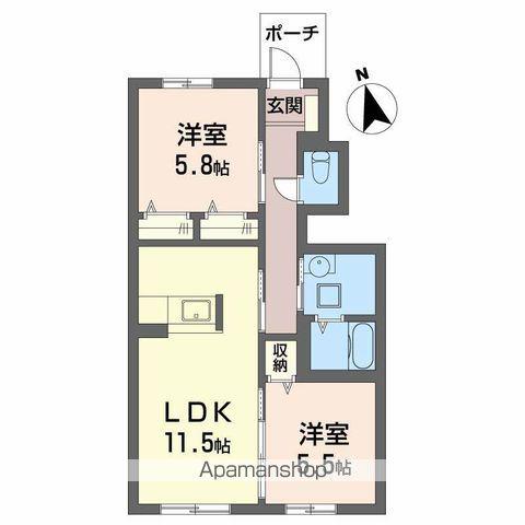 シャーメゾン陽(2LDK/1階)の間取り写真