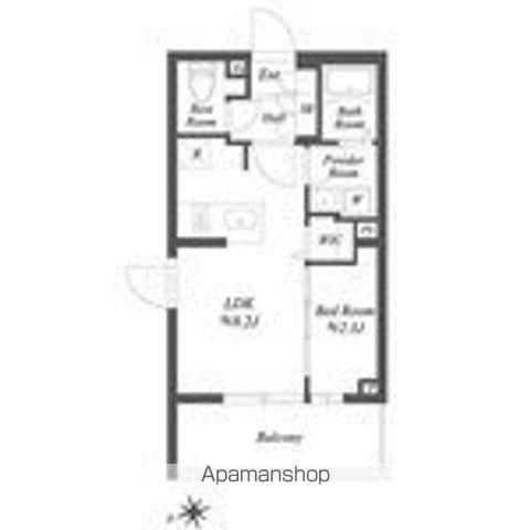 ブランシエスタ用賀(1LDK/2階)の間取り写真