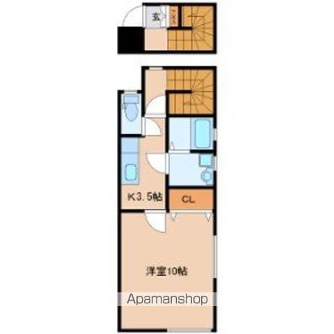 ソレイユ向山壱番館(1K/2階)の間取り写真