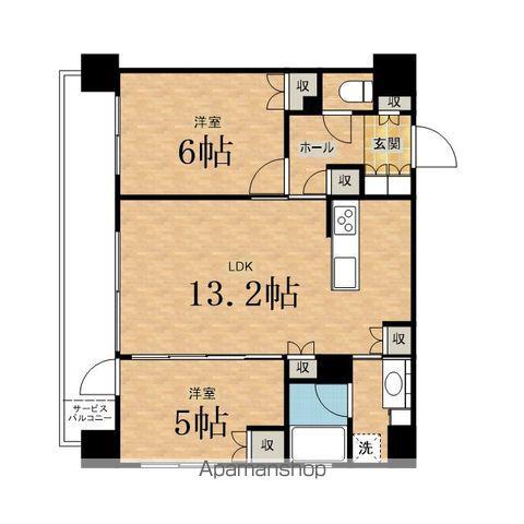 レ・ジェイドサザンゲート豊田(2LDK/7階)の間取り写真