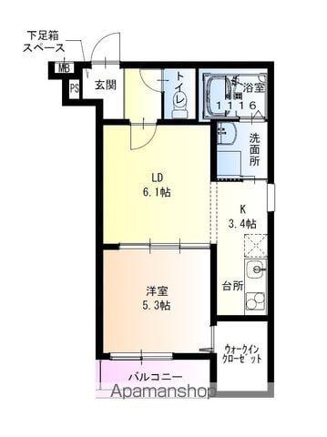 フジパレス高石駅南2番館(1LDK/1階)の間取り写真