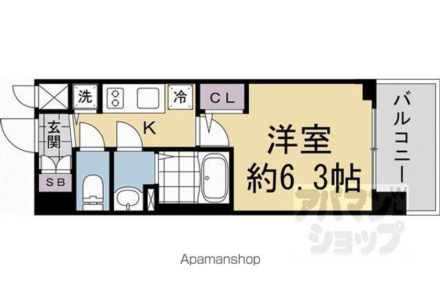エスリード京都吉祥院ヴィーナ(1K/10階)の間取り写真