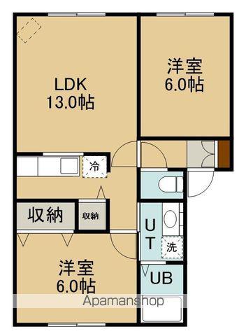 メイプルハイムⅡ(2LDK/1階)の間取り写真