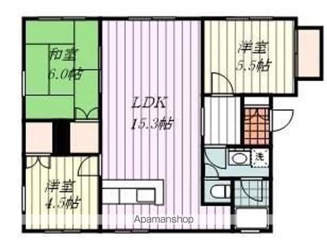 メゾンフォンテーヌC棟(3LDK/1階)の間取り写真
