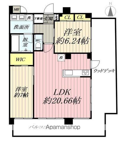 プレジオ北綾瀬ASIAN(2LDK/6階)の間取り写真