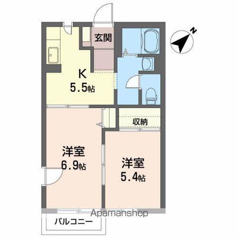 シャーメゾン(2K/1階)の間取り写真