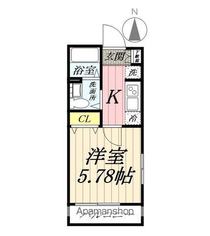 CIEL BLEU 吉川(1K/2階)の間取り写真