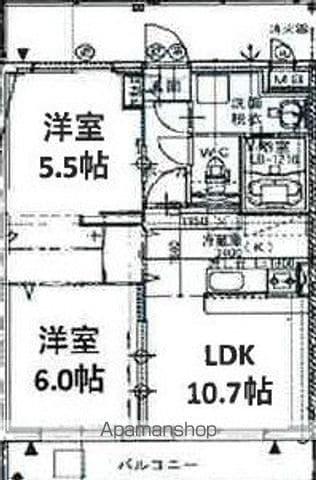 ZEUS日出(2LDK/5階)の間取り写真