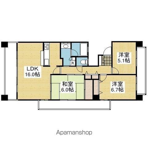 レベウェル三愛(3LDK/10階)の間取り写真