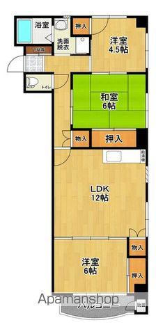 アイビーマンション若葉町(3LDK/4階)の間取り写真