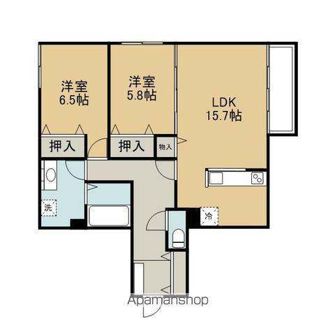 栄町3丁目1-2AP(2LDK/2階)の間取り写真