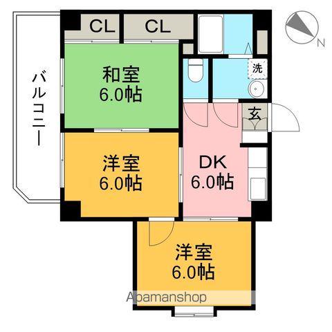 メゾンMIYAJI(3DK/2階)の間取り写真