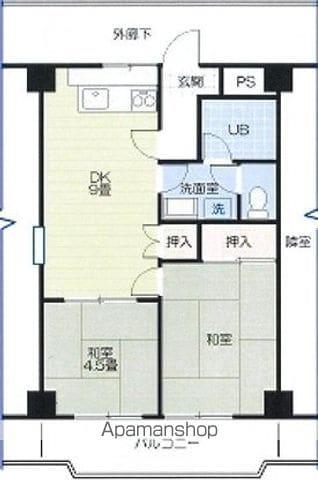 グロワール(2DK/3階)の間取り写真