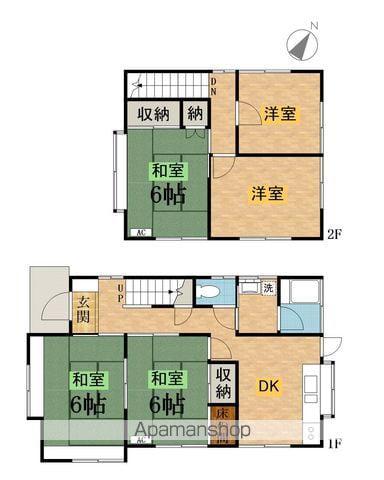 中央本線 西八王子駅 バス乗車時間：28分 犬目バス停で下車 徒歩4分 2階建 築49年(5DK)の間取り写真