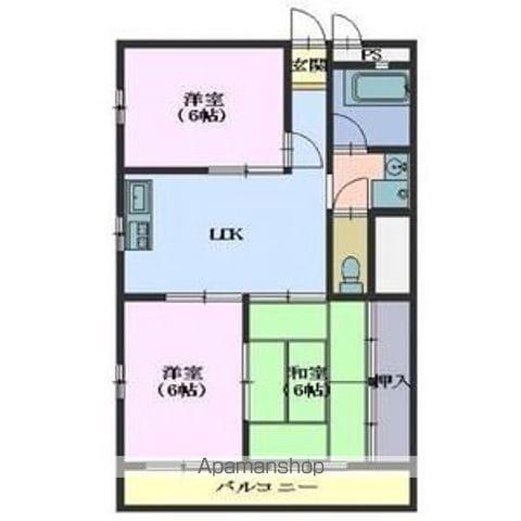 第2藤島ビル(2LDK/2階)の間取り写真