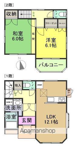 常磐線 高萩駅 徒歩9分 2階建 築24年(2LDK)の間取り写真
