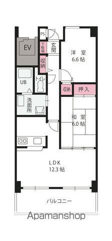 スカール道後(2LDK/6階)の間取り写真