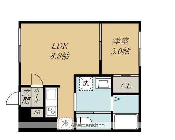 CLOUDNINE台原(1LDK/1階)の間取り写真