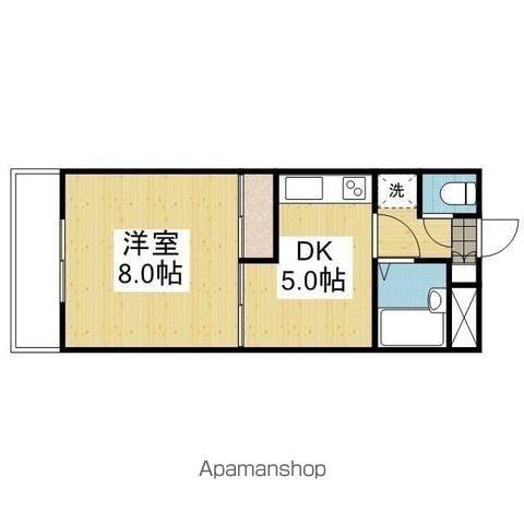 スミタスヴィレッジ桑原(1DK/2階)の間取り写真