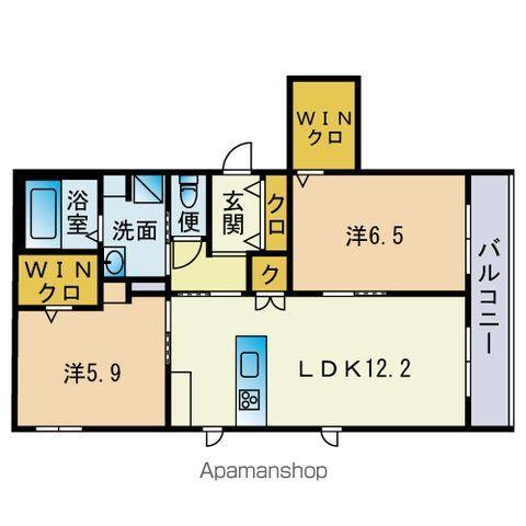 ルミナス・フラット弥生(2LDK/2階)の間取り写真