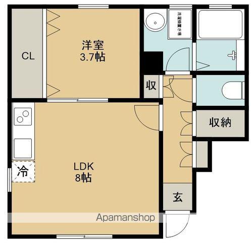リーコーポ七番館(1LDK/1階)の間取り写真