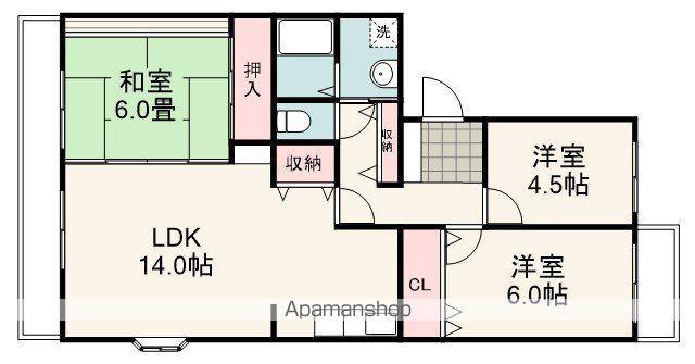 シャルマン宮前(3LDK/2階)の間取り写真