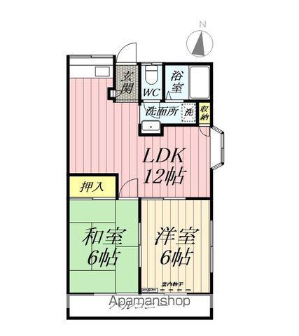 小倉ハイツ(2LDK/1階)の間取り写真