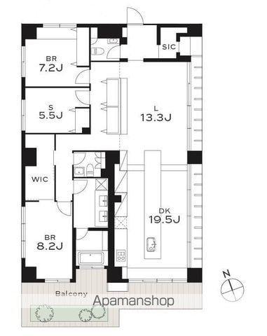 THE GRANDUO YOGA(2SLDK/2階)の間取り写真