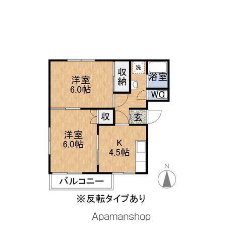 フレグランス21TH A棟(2K/2階)の間取り写真