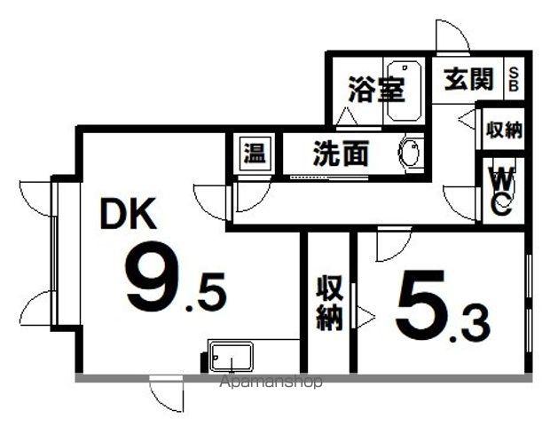 アメリカンドリーム2(1DK/2階)の間取り写真
