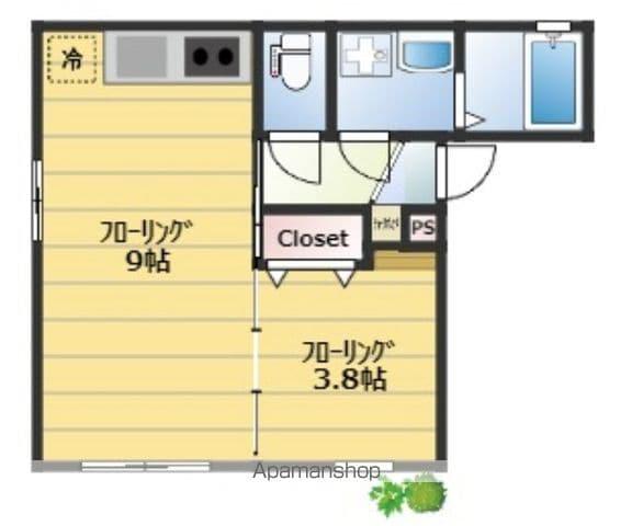 シース浅草橋(1LDK/1階)の間取り写真