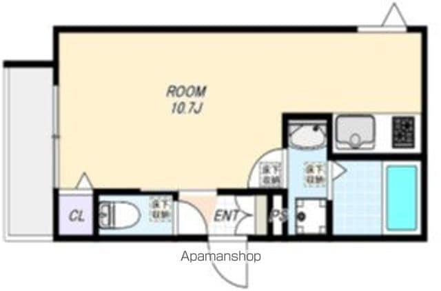 STONE FOREST(ワンルーム/1階)の間取り写真