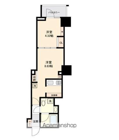 パティオ神田(1LDK/9階)の間取り写真