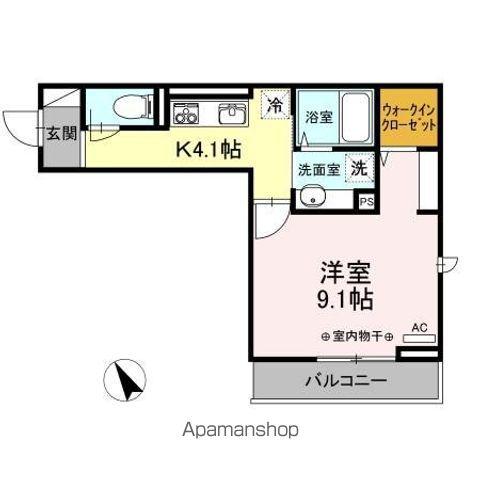 グランシャリオ(1K/3階)の間取り写真