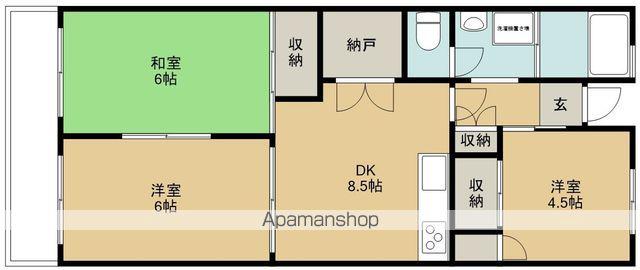 仙台市地下鉄南北線 広瀬通駅 徒歩4分 13階建 築51年(3DK/8階)の間取り写真