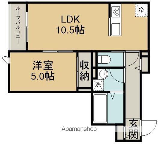 HIKARI(1LDK/3階)の間取り写真