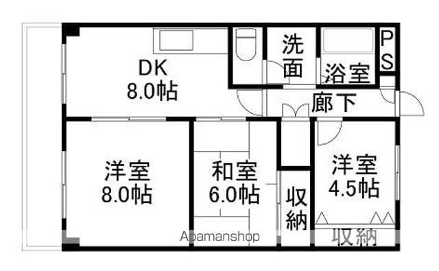 グリーンハイツ米山(2SDK/1階)の間取り写真