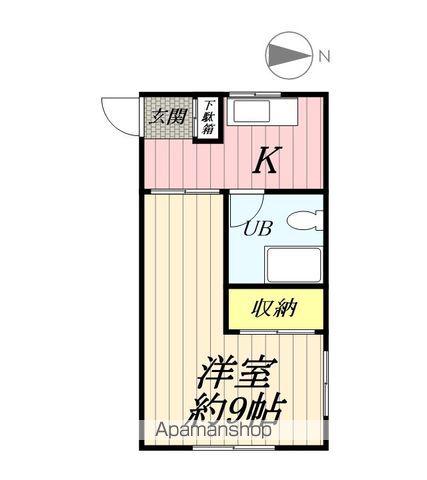 新田荘(1K/2階)の間取り写真