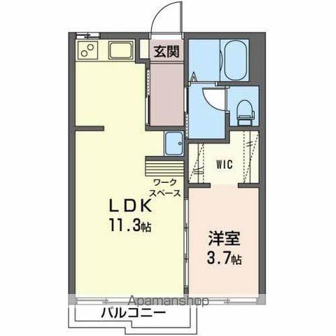 シオンハイツⅠ(1LDK/2階)の間取り写真