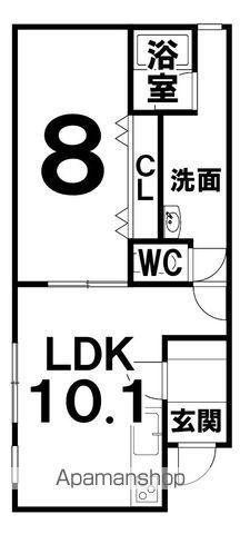 村上マンション(1LDK/2階)の間取り写真