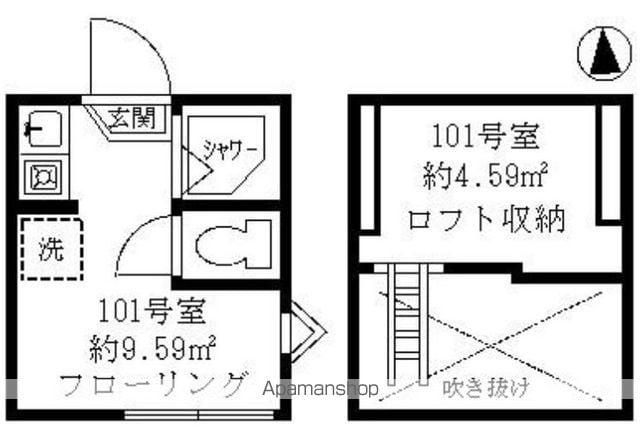 レジデンス新中野(ワンルーム/1階)の間取り写真