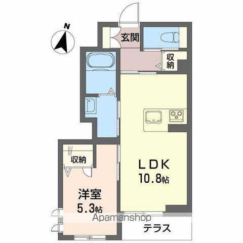 仮 島内シャーメゾン(1LDK/1階)の間取り写真