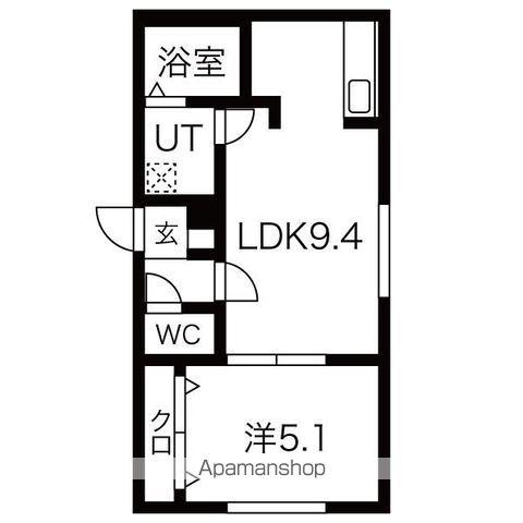 アレックス前田Ⅰ(1LDK/2階)の間取り写真