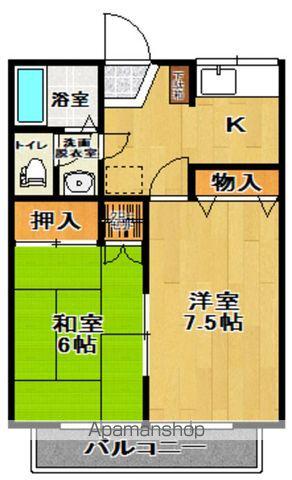 太郎殿ヴィレッジ A棟(2K/1階)の間取り写真