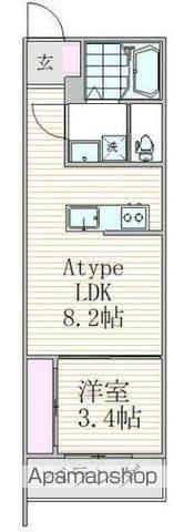 フォーサイト千葉寺(1LDK/2階)の間取り写真
