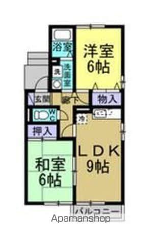 シャルム新浜Ⅱ(2DK/1階)の間取り写真